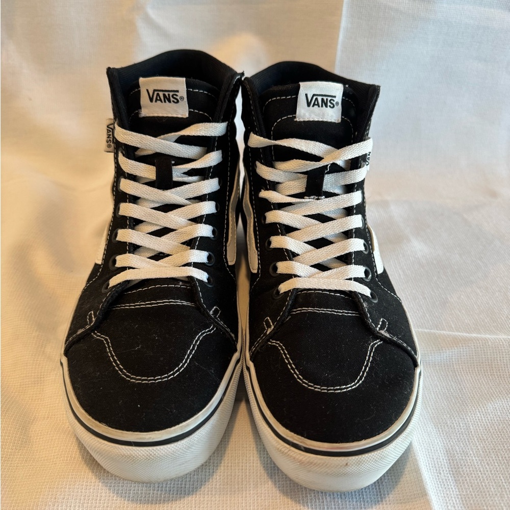 Vans Black and White High-Top Sneakers